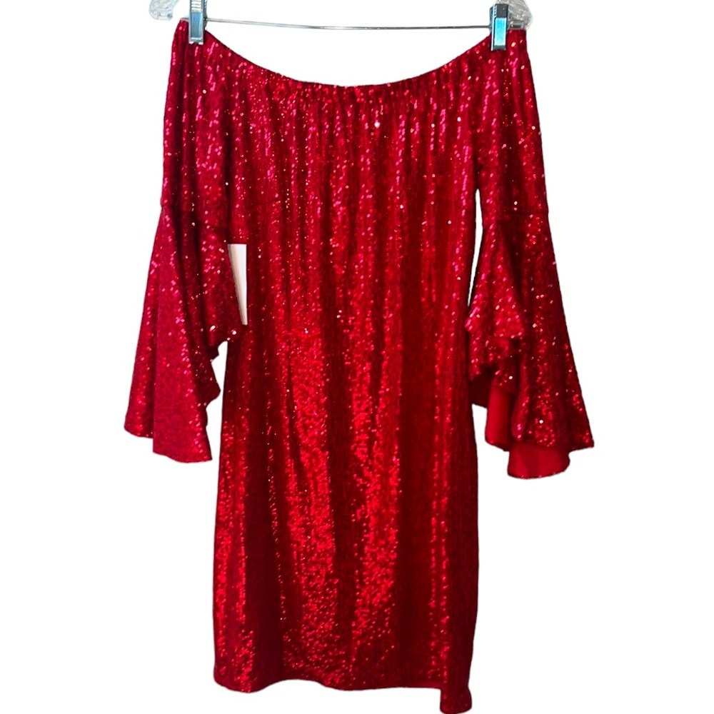 Boston Proper Red Sequin Dress - Size 8 NWT